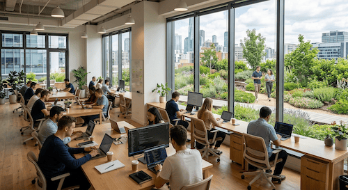 ESPACIO DE CO-WORKING BIOFÍLICO EN TERRAZA