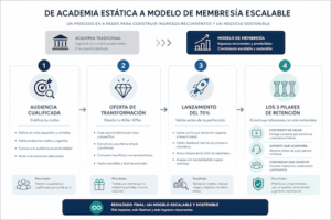 EL CAMINO ESTRATÉGICO DE ACADEMIA ESTÁTICA A MEMBRESÍA ESCALABLE